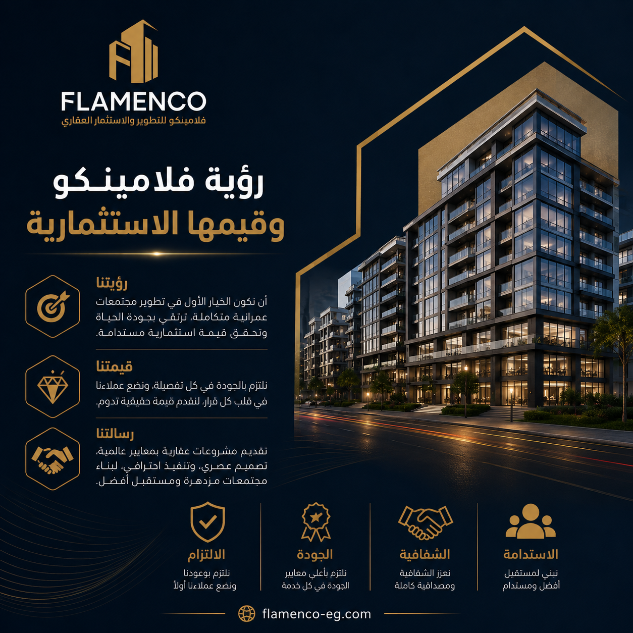 رؤيتنا وقيمتنا الاستثمارية